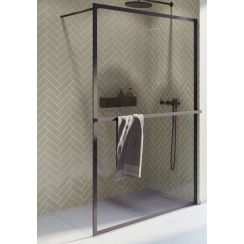 Riho Lucid sprchová zástěna 120 cm černá matný/průhledné sklo G005027121