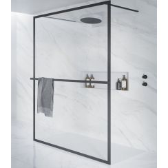 Riho Lucid sprchová zástěna 120 cm černá matný/průhledné sklo G005031121