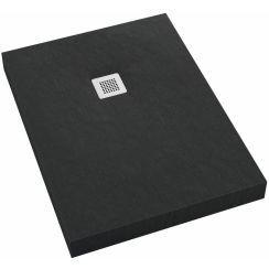 Schedpol New Horizons Black Stone obdélníková sprchová vanička + mřížka 100x90 cm černá 3.3315/C/ST-M2