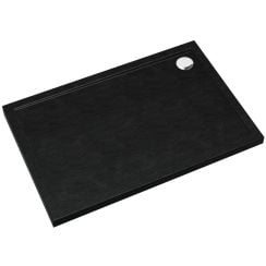 Schedpol Caspar New Black Stone obdélníková sprchová vanička se sifonem x80 cm černá 3.2338/C/ST