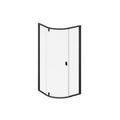 Ravak Nexty sprchový kout 90x90 cm půlkulatá černá matný/průhledné sklo 3O677300Z1