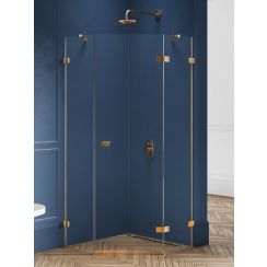 New Trendy Avexa Gold Brushed sprchový kout 90x90 cm zlatá kartáčovaný/průhledné sklo EXK-3854