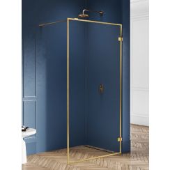 New Trendy Avexa Gold Brushed sprchová zástěna walk-in 60 cm zlatá kartáčovaný/průhledné sklo EXK-3131