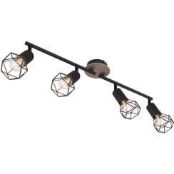 Globo Lighting Xara I stropní světlo 4x40 W černá-dřevo 54802S-4H