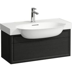 Laufen The New Classic skříňka 77.6x31.6x34.4 cm pod umyvadlo závěsná černá-dub H4060410856281
