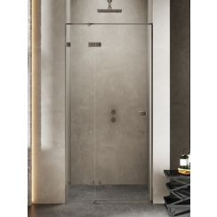 New Trendy Avexa Gunmetal Brushed sprchové dveře 80 cm sklopné grafitová kartáčovaný/průhledné sklo EXK-3244