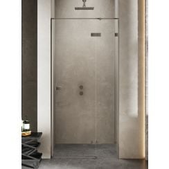 New Trendy Avexa Gunmetal Brushed sprchové dveře 80 cm sklopné grafitová kartáčovaný/průhledné sklo EXK-3245