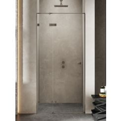 New Trendy Avexa Gunmetal Brushed sprchové dveře 100 cm sklopné grafitová kartáčovaný/průhledné sklo EXK-3248