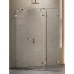 New Trendy Avexa Gunmetal Brushed sprchový kout 120x110 cm obdélníkový kartáčovaný/průhledné sklo EXK-3461