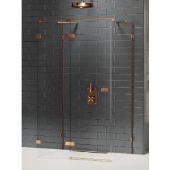 New Trendy Avexa Copper Brushed sprchový kout 90x80 cm obdélníkový měděná kartáčovaný/průhledné sklo EXK-3692