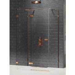 New Trendy Avexa Copper Brushed sprchový kout 120x80 cm obdélníkový měděná kartáčovaný/průhledné sklo EXK-3695