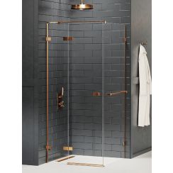 New Trendy Avexa Copper Brushed sprchový kout 110x100 cm obdélníkový měděná kartáčovaný/průhledné sklo EXK-3626
