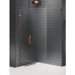 New Trendy Avexa Copper Brushed sprchová zástěna walk-in 100 cm měděná kartáčovaný/průhledné sklo EXK3765