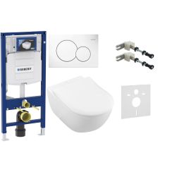 Set combi-Pack sada s prkénkem Villeroy & Boch Subway 2.0 5614R2R1, splachovací tlačítko Geberit Sigma 115.770.11.5, 111.815.00.1, 156.050.00.1