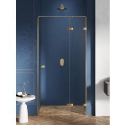 New Trendy Avexa Gold Brushed sprchové dveře 90 cm sklopné zlatá kartáčovaný/průhledné sklo EXK-1717