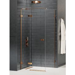 New Trendy Avexa Copper Brushed sprchový kout 80x70 cm obdélníkový měděná kartáčovaný/průhledné sklo EXK-3545