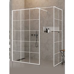 New Trendy New Modus White sprchový kout walk-in 120x90 cm obdélníkový bílá matný/vzorované sklo EXK-2301