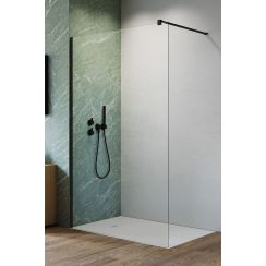 Radaway Nes Black Walk-In II sprchová zástěna walk-in 100 cm černá matný/průhledné sklo 10013100-54-01