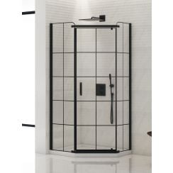 New Trendy New Komfort Black sprchový kout 90x90 cm černá matný/vzorované sklo K-0808