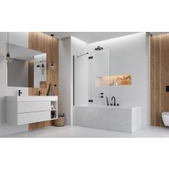 Radaway Essenza New Black PND II vanová zástěna 130 cm dvoudílný 110002130-54-01L