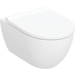 Geberit Acanto wc mísa se sedátkem s pomalým sklápěním závěsná bez splachovacího kruhu s vírovým splachováním bílá lesk 502.774.00.1