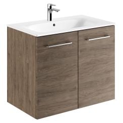 Geberit Selnova Square umyvadla se skříňkou 80 cm ořechová 501.258.00.1