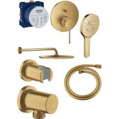 Set hlavová sprchá s ramenem Grohe Rainshower 26066GN0, vanová baterie Grohe Essence 24058GN1, 26574GN0, 27057GN0, 27074GN0, 28362GL0