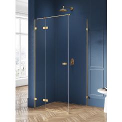 New Trendy Avexa Gold Brushed sprchový kout 120x90 cm obdélníkový zlatá kartáčovaný/průhledné sklo EXK-1768