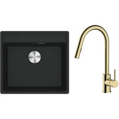 Sada granitový dřez Franke Maris 114.0661.384, kuchyňská baterie Oltens Litla 35204800