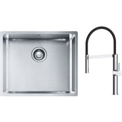 Sada ocelový dřez Franke Box 127.0453.656, kuchyňská baterie Oltens Borga 35207100