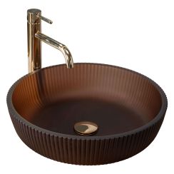 Rea Jodi umyvadlo 40x40 cm kolo hnědá/béžová REA-U0273