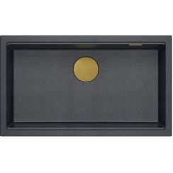 Quadron Logan dřez graniteq 76x45 cm černá-antracitová HQD7644U8_PVDG1_U