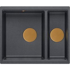 Quadron Logan dřez graniteq 55x46 cm černá-šedá/grafitová/onyx HCQL5646U8-C1_U