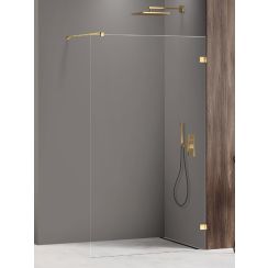 New Trendy Avexa Gold Shine sprchová zástěna 140 cm zlatá kartáčovaný/průhledné sklo EXK-7063
