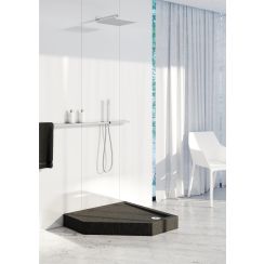 Schedline Cameron Black Stone pětiúhelníková sprchová vanička 80x80 cm černá 3ST.C1PK-8080/C/ST