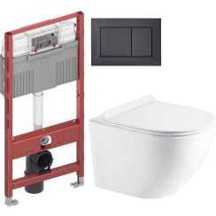 Set podomítkový WC modul Tece Profil 9300302, sada mísa + prkénko s pomalým sklápěním Hagser Beno HGR10000042, 9240407