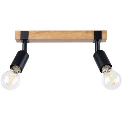 Sollux Lighting Zuca stropní světlo 2x15 W černá-dřevo SL.1296