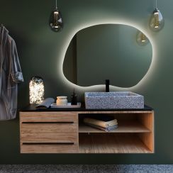 Baltica Design Bright Stain II zrcadlo 90x64 cm s osvětlením 5904107914633