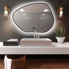 Baltica Design Bright Stain I zrcadlo 70x50 cm s osvětlením černá 5904107918754