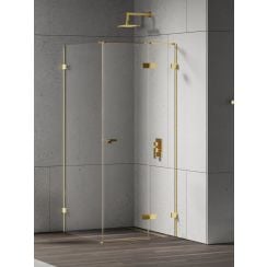 New Trendy Eventa Gold Shine sprchový kout 120x100 cm obdélníkový zlatá lesk/průhledné sklo EXK-4736