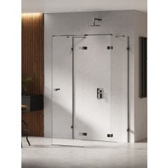 New Trendy Eventa Black Chrome sprchový kout 100x90 cm obdélníkový černá lesk/průhledné sklo EXK-6259
