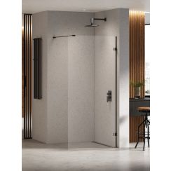 New Trendy Eventa Black Chrome sprchová zástěna walk-in 130 cm černá lesk/průhledné sklo EXK-6301