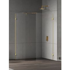 New Trendy Eventa Gold Shine sprchový kout walk-in 150x80 cm obdélníkový zlatá lesk/průhledné sklo EXK-4873