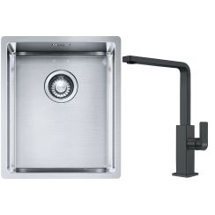 Sada kuchyňská baterie Franke Mythos 115.0550.441, ocelový dřez Franke Box 127.0453.653