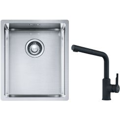 Sada ocelový dřez Franke Box 127.0453.653, kuchyňská baterie Franke Urban 115.0627.523