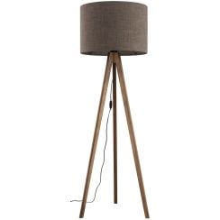 TK Lighting Grand stojací lampa 1x15 W dřevo-hnědá 16019