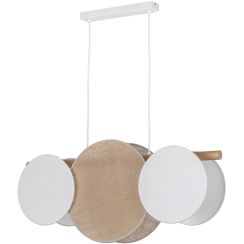 TK Lighting Pulse závěsné svítidlo 3x15 W bílá-dřevo 10005