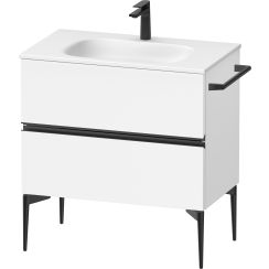 Duravit Sivida skříňka 81x47.7x59.2 cm pod umyvadlo závěsná bílá-černá SV46510BD180000