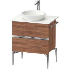 Duravit Sivida skříňka 64.5x47.5x54.8 cm pod umyvadlo závěsná ořechová-chrom SV4657010790000