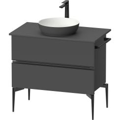 Duravit Sivida skříňka 84.5x47.5x54.8 cm pod umyvadlo závěsná černá-grafitová SV46580BD490000